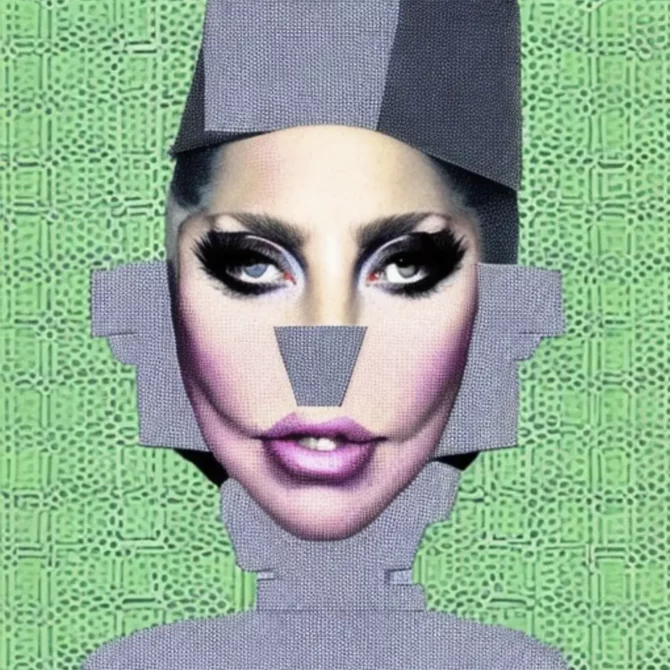 Lady Gaga in the style of Rene Magritte     18